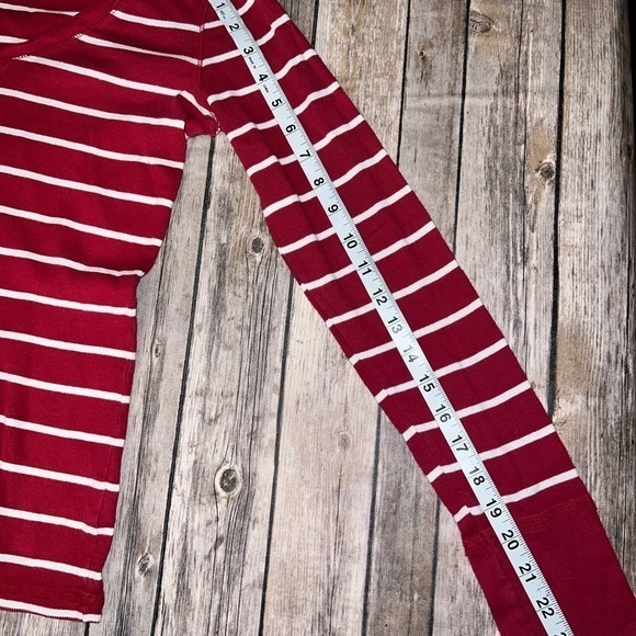 SO brand long sleeve t shirt, red and white stripe, size large - Picture 8 of 8